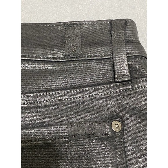 7 Seven For All Mankind Black Women's Jeans Size 30 Flare Low Rise Leather READ - Picture 13 of 14